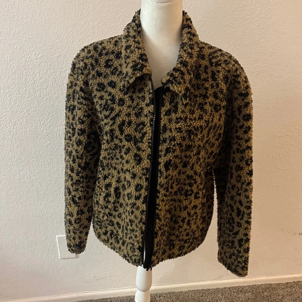 Madewell Leopard Print Bomber Jacket - Black and Tan - Picture 2 of 4